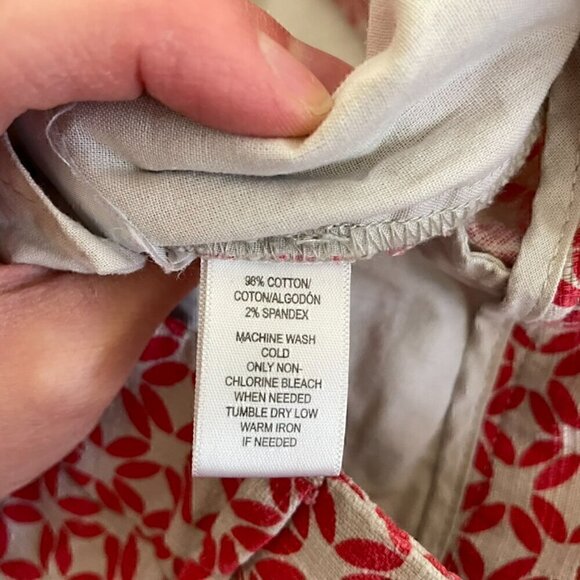 ANN TAYLOR LOFT Riviera Short Beige Coral Pink Geometric 4" Inseam Cotton Shorts - Picture 11 of 13